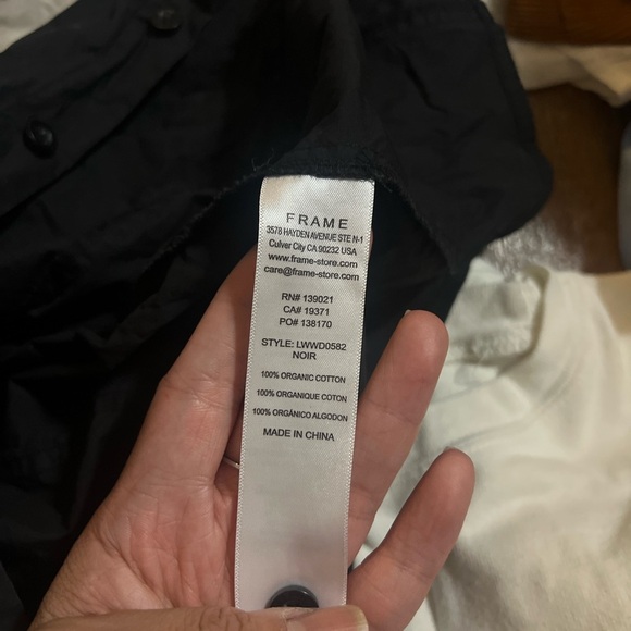 Frame smocked black mini shirtdress XS - Picture 3 of 4